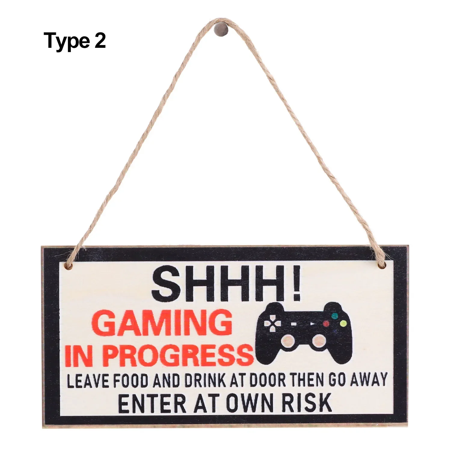 Træskilt til spillelokale, forstyr ikke, træplakette, ornamenter, hængende vedhæng, jeg er gamer, dørvægdekoration, tilbehør til spillelokale: L / Steg gylden