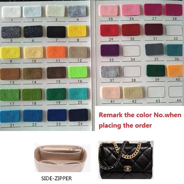 Für 19 Klappe tasche Handtasche Filz Tuch Legen Tasche Organizer machen-hoch Handtasche Organizer Reise Innere Geldbörse Tragbare Kosmetik Taschen: L30-Reißverschluss Stil