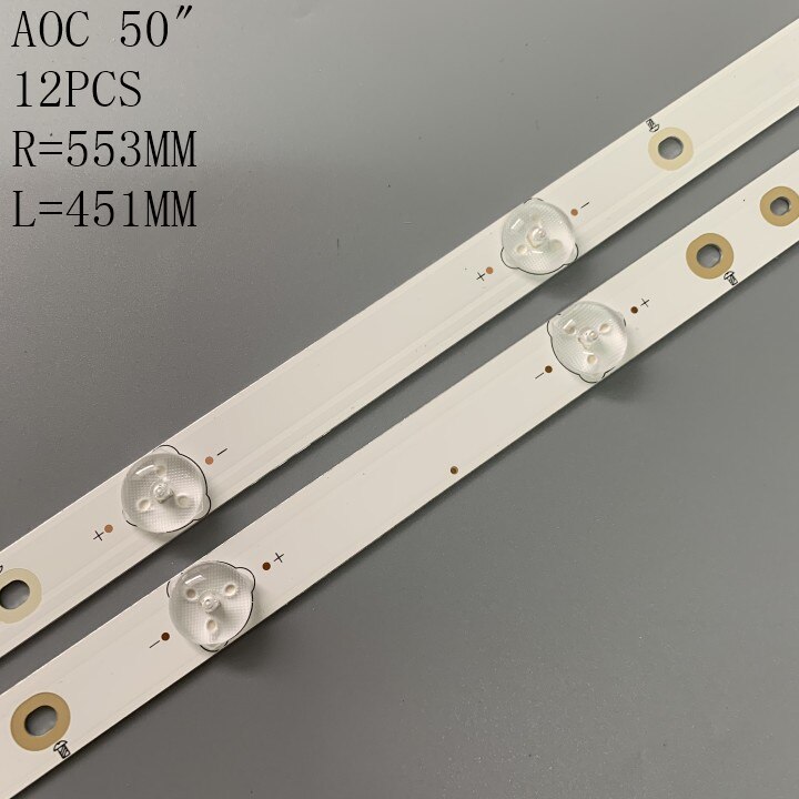 Bande de rétroéclairage LED, 12 pièces/ensemble, pour LC-50LB370U, 500TT65, 500TT66 V1, 50pfk6510, 500TT41, 500TT42 v4,