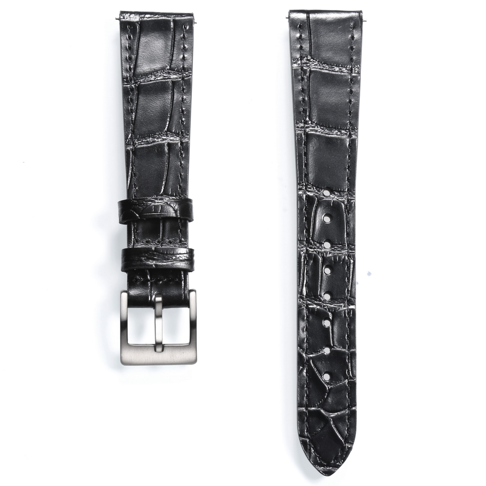 Leahter Horloge Bands Black Quick Release Alligator Reliëf Vervangen Horloges Strap 18Mm 19Mm 20Mm 21mm 22Mm