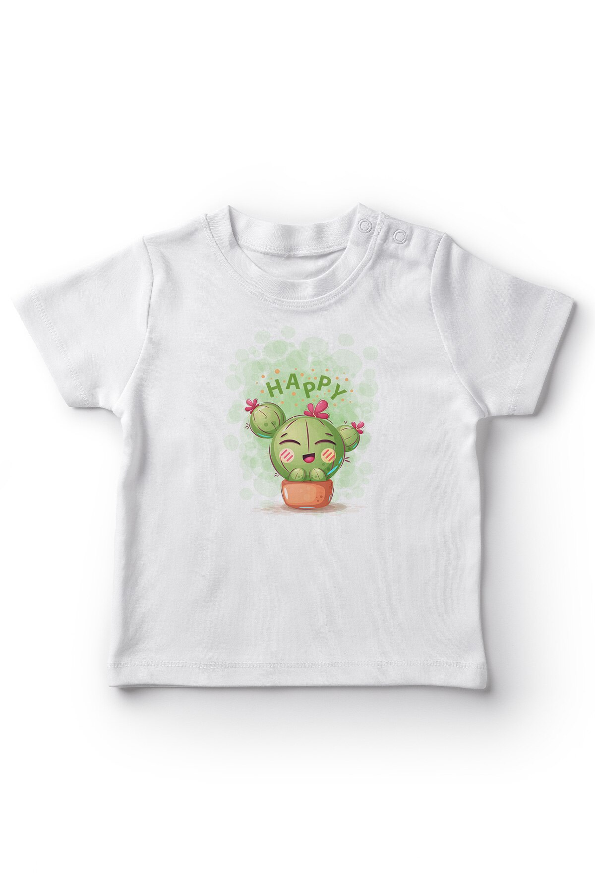 Angemiel Baby The Happy Cactus Girl Baby T-Shirt White