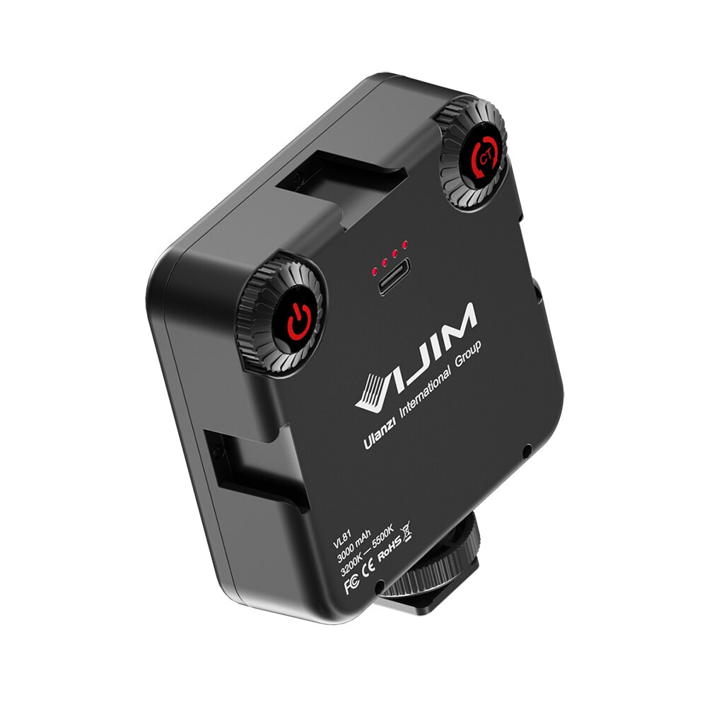 VIJIM VL81 3200k-5600K 850LM 6.5W Dimmable Mini Portable Vlog Fill Light LED Video Light With Cold Shoe Built-in 3000mAh Battery