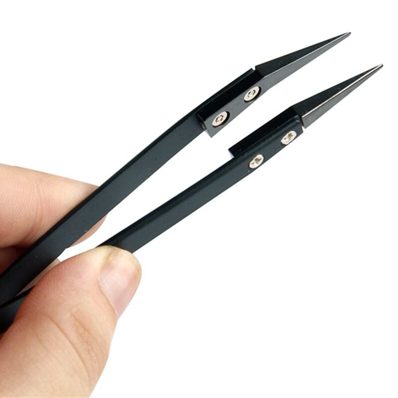 Black Ceramic Tweezers Set - Antistatic,Anticorrosion,Antinetic,Highly Heat Resistant(3Pack)
