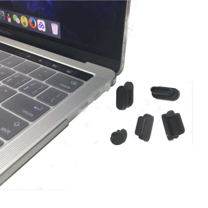 5 Stks/set Anti Dust Vuil Plug Voor Macbook Pro16 Macbook Air 13 Macbook 13 15 Pro Touch Bar Siliconen Poort stekkers Cover Set