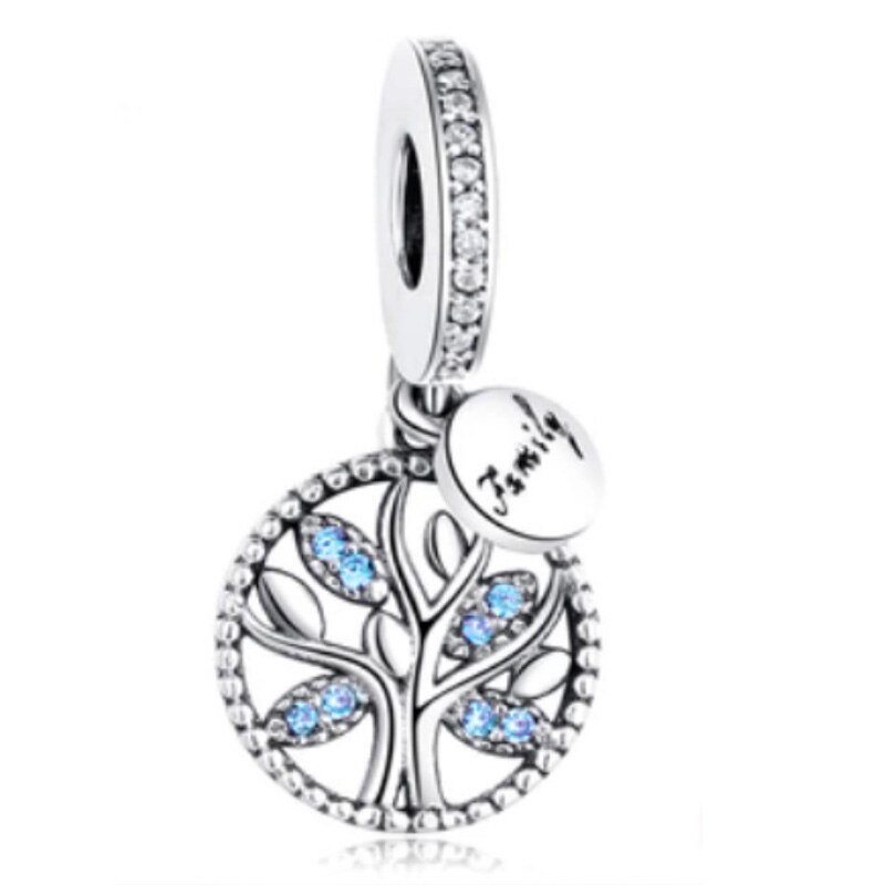 Diy Charm Gold Familie Wortels Boom Van Leven Twee-Tone Medaillon Hanger 925 Sterling Zilver Kraal Fit Originele Armband sieraden: 3