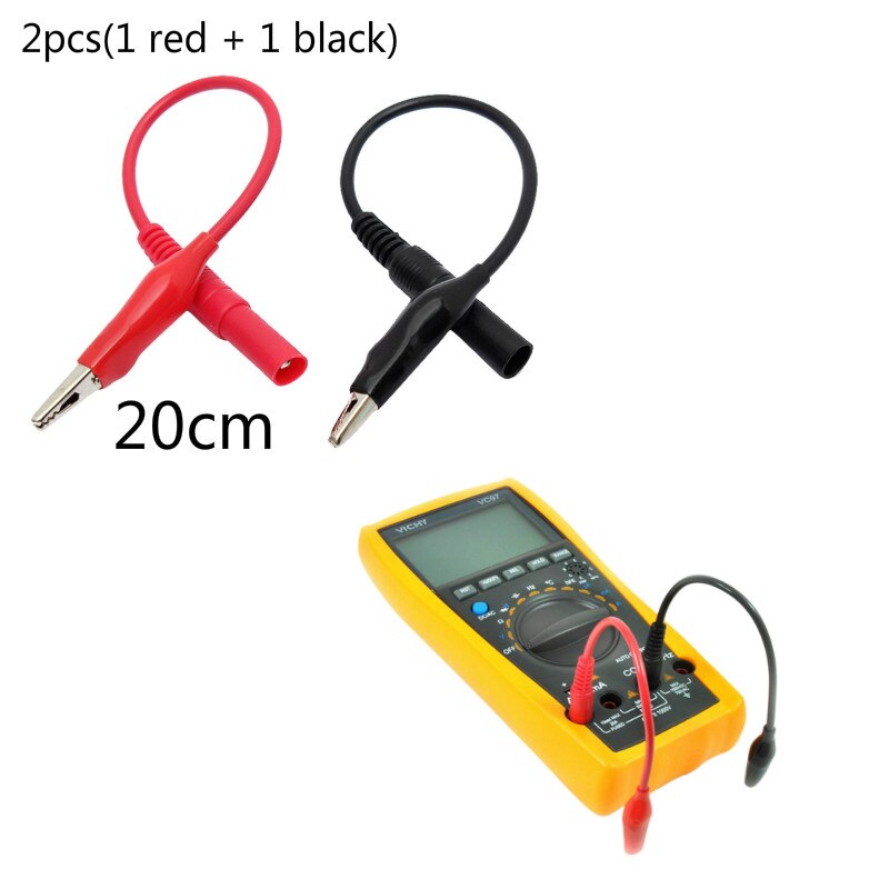 2Pcs Praktische Probe Multimeter Test Lead & Alligator Krokodil Clip Elektrische Klem Voor Fluke Meter Testen Rood + Zwart
