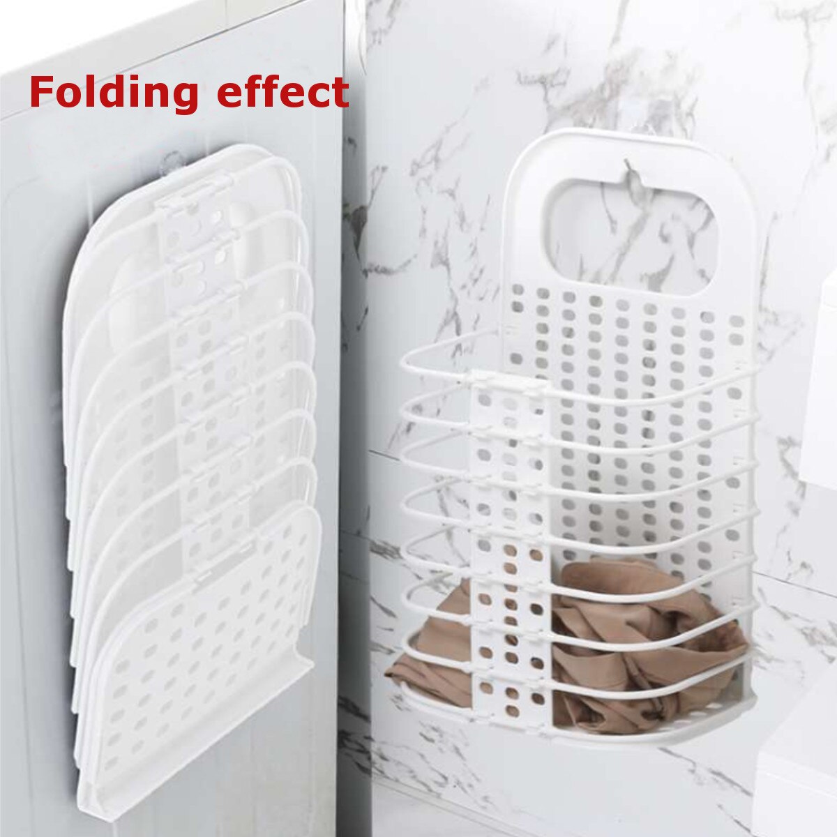 Buy 1 Get 1 Free Wall Hanging Laundry Organizer Basket Dirty Laundry Hamper Collapsible Home Laundry Basket Household Supplies