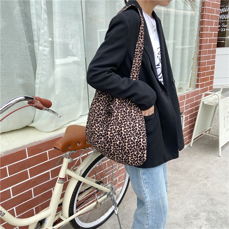 Kleine Luipaard Patroon Messenger Tas Voor Vrouwen Grote Capaciteit Dames Schouder Boodschappentassen Vintage Casual Tote Handtassen