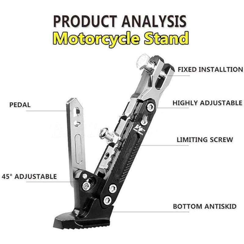 Cavalletto laterale regolabile in metallo per bicicletta da moto cavalletto per moto cavalletto per cavalletto supporto per parcheggio accessori per moto