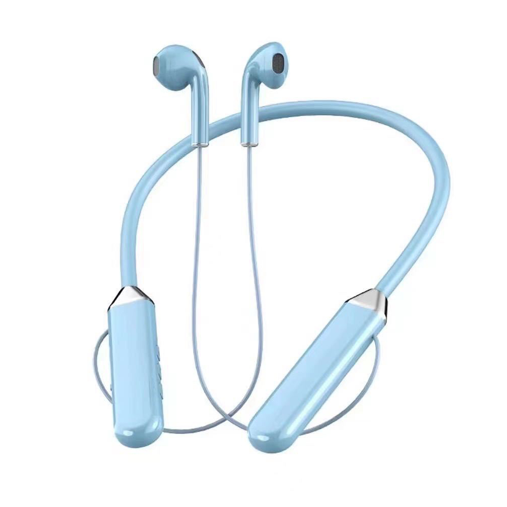 Magnetische NackenbüGel-Kopfhörer, kabellose Bluetooth 5.2-Kopfhörer, LED-Anzeige, Headset, Sport-Ohrhörer mit Geräuschunterdrückung und Mikrofon: Blau