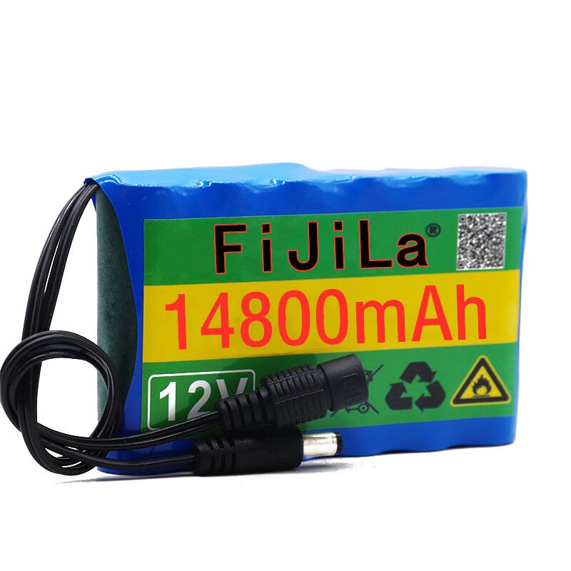 100% original 12V battery pack 14.8Ah 18650 Rechargeable Lithium Ion battery pack capacity DC 12V 14800mAh CCTV Cam Monitor
