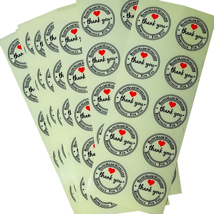 100pcs/lot Transparent PVC Adhesive Seal Sticker Package Sealing Label" Thank You" Decorative Sealing Sticky