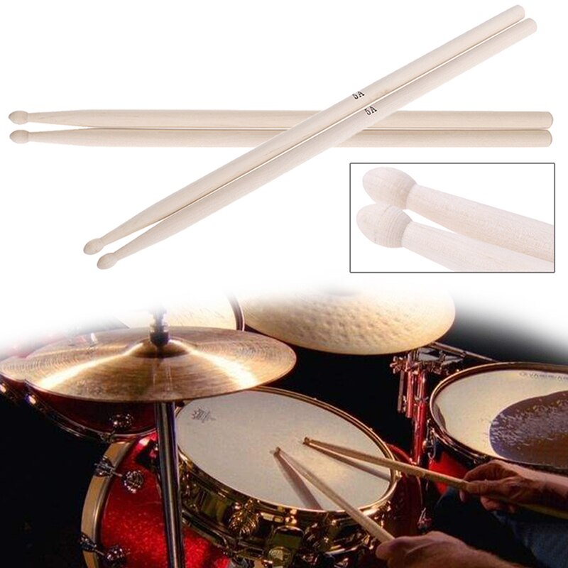 1 par de palillos de tambor de madera de arce de banda Musical 5 a instrumentos musicales