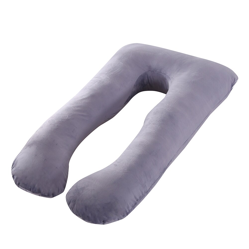 Almohada de apoyo para dormir de algodón para mujeres embarazadas, estampado de conejo en forma de U, almohadas de maternidad, para dormir durante el embarazo: grey