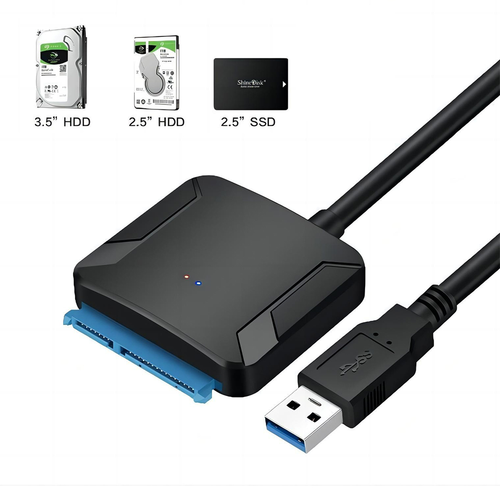 SATA to USB 3.0 HDD Drive Cable External SSD HDD SATA Hard Disk Adapter Cable Easy Drive Cables with 12V Power Adapter