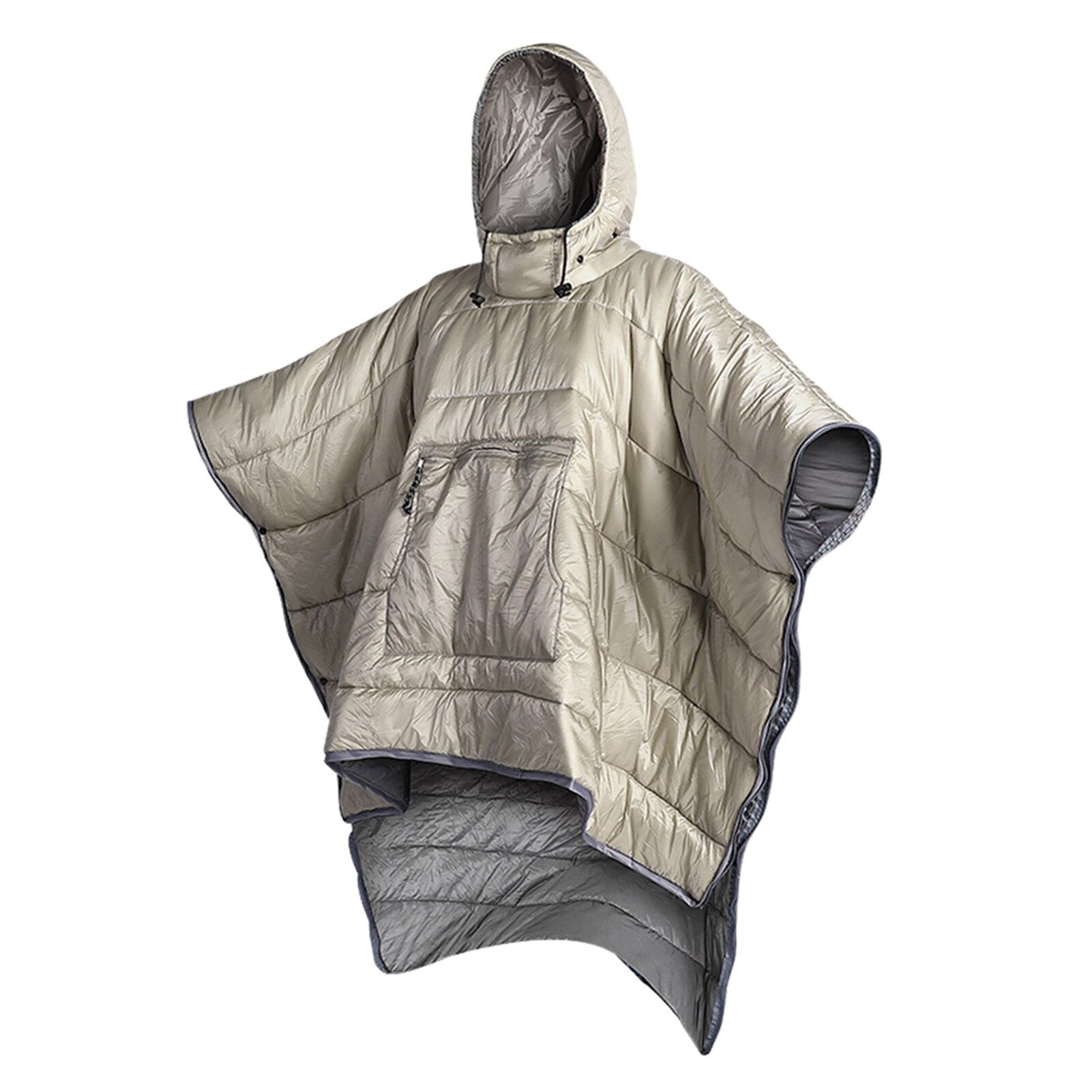 Vandtæt sovepose kappe poncho camping varm sove quilt udendørs camping sove tæppe quilt frakke med hætte: Khaki