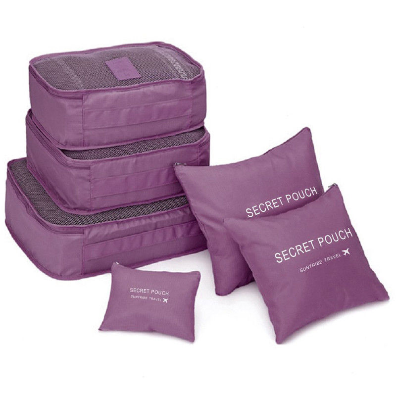 Bolsa de almacenamiento portátil de viaje, organizador de equipaje, Cubo de embalaje, impermeable, nueva: Morado