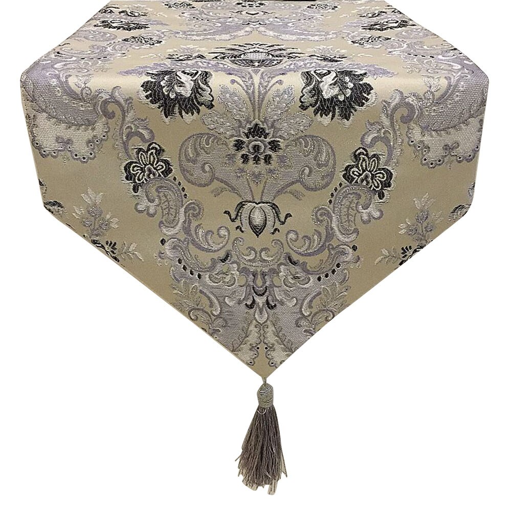 Kitchen Crafts Table Runner Restaurant Jacquard Weave Banquet European Style Home Decor Washable Dining Room For Wedding: 210x32cm / Grey