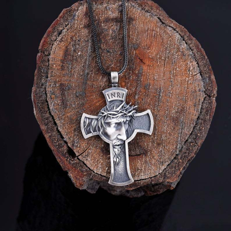 Retro Christus Jezus Kruisbeeld Metalen Hanger Ketting Religieuze Christian Chain Crown Doornen Ketting Sieraden