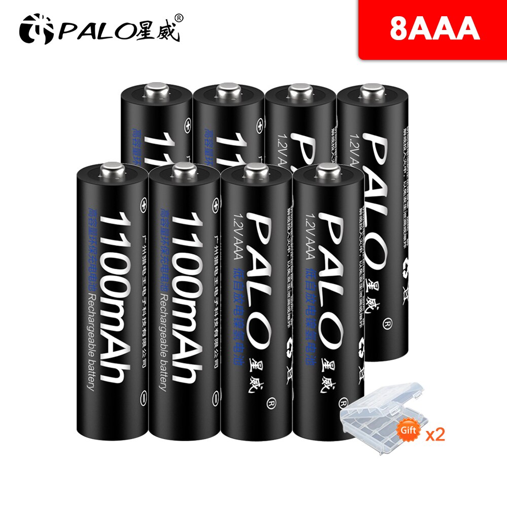 Palo 4/8/16 Pcs Originele Aaa Oplaadbare Batterij 1100 Mah 1.2V Aaa Nimh Vooraf Lading batterijen + Aa Aaa Batterij Slimme Lader Aa Aaa