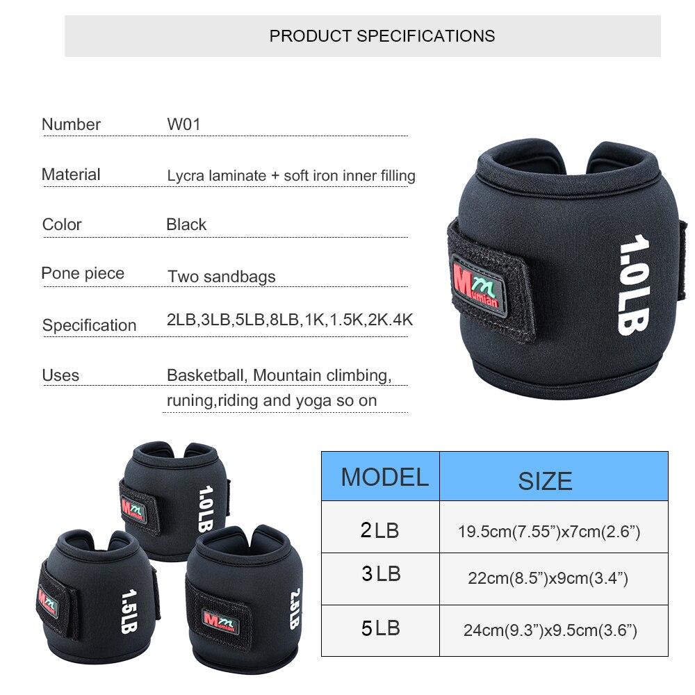 1PCS Ankle/Wrist Weights, Durable Arm Leg Weights with Adjustable Strap Bukle Gym Newest Material Thigh Leg Weight Lifting