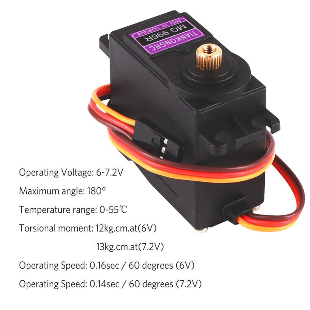 4PC MG995 Analog Servo Metal Gear Servo 65g High Speed Torque Digital Servo Motor (Control Angle 180)