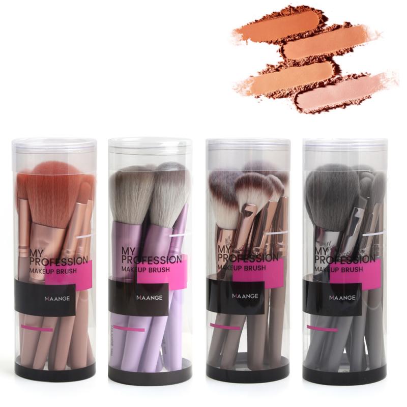 Maange 4 Kleuren Vrouwen Mode Oogschaduw Concealer Foundation Lip Borstel Kit Cosmetica 9 Stks/set Make-Up Kwasten Set