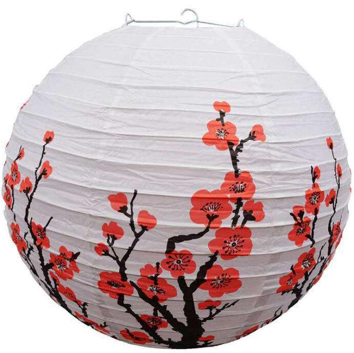 2pcs/lot 12" 30cm Flower Paper Lanterns Chinese Japanese Festival Retro Paper Lantern Balls Wedding Birthday Party Decoration: D