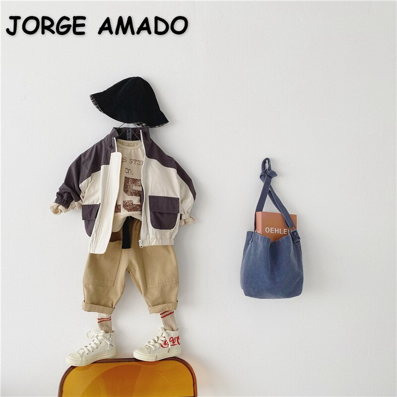 Lente Koreaanse Stijl Kinderen Jongens Meisjes Jas Casual Stijl Patchwork Uitloper Kinderen Mode Kleding E3997