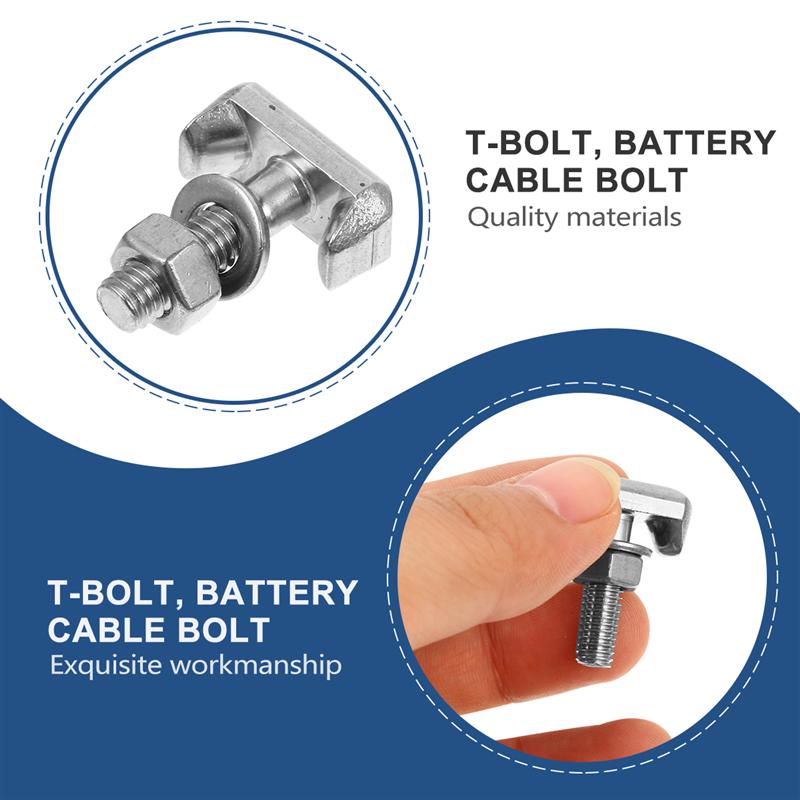 2pcs Car Screw T-Bolt Battery Cable Terminal Stainless Steel Automobiles Bolts Car Accessories