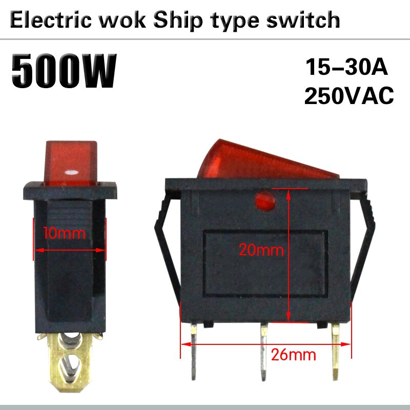 Kcd 3 500w svart båt type bryter vippebryter 26 x 20mm 15 a 250v 3- pin 2- gir båt type knapp bryter matte dampbåt bryter