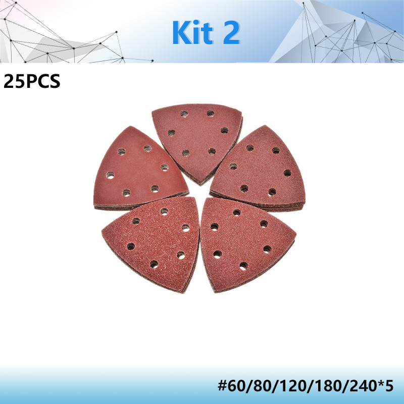 NEWONE Quick Release Sanding Disc 40-240 Grit 6 Holes 93mm Triangle Delta Sanding Paper Hook Loop Sandpaper Disc Abrasive Tools: Silver