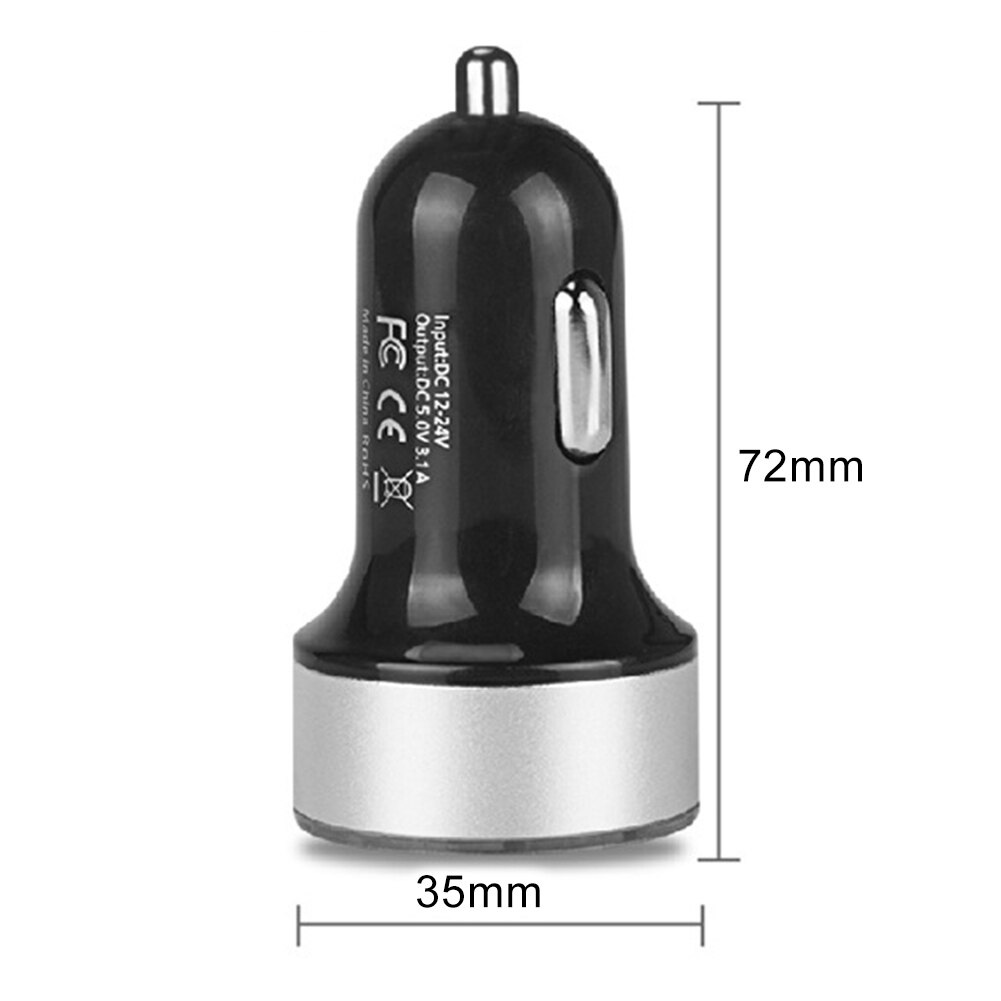 Portable Fast Cell Phone Charger Dual USB LED Digital Display Quick Charge 5V 3.1A Car Adapter Auto Charger Accessories