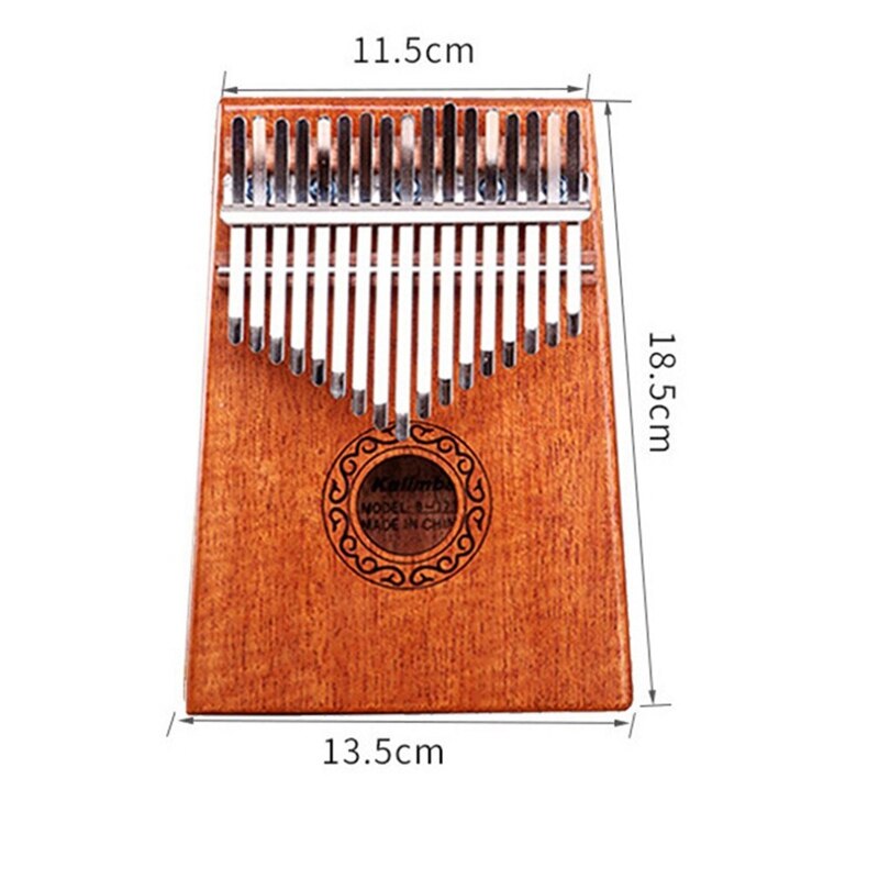 17 Keys Kalimba African Solid Thumb Finger Piano 17 Keys Solid Wood Kalimba Musical Instrument Mahogany