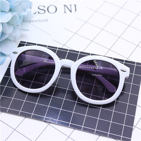 Brand Kids Zonnebril Kind Zwarte Rijst nail Zonnebril Anti-Uv Baby Zon-shading Brillen Meisje Jongen Sunglass: WHITE