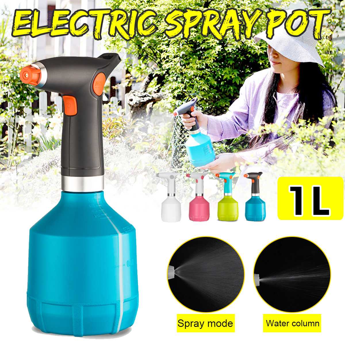 1L Electric Plant Spray Bottle Automatic Watering Fogger USB Garden Tool Handheld Garden Sprayer Electric Fogger Watering Can