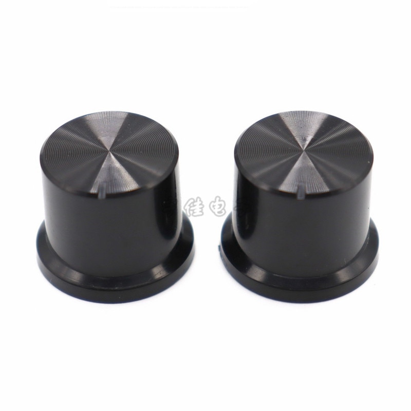 10 Stuk Zwart Plastic Knop 17-20 Mm * 16.5 Mm Bloem As 6 Mm Positie Knop Cap Power versterker Volume Switch Knop Cap