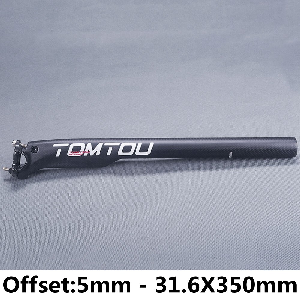 Tomtou carbonvezel fietszadelpen fietsonderdelen 3k mat wit offset 0mm 5mm 20mm diameter 27.2mm 30.8mm 31.6mm: 5mm 31.6 x 350mm