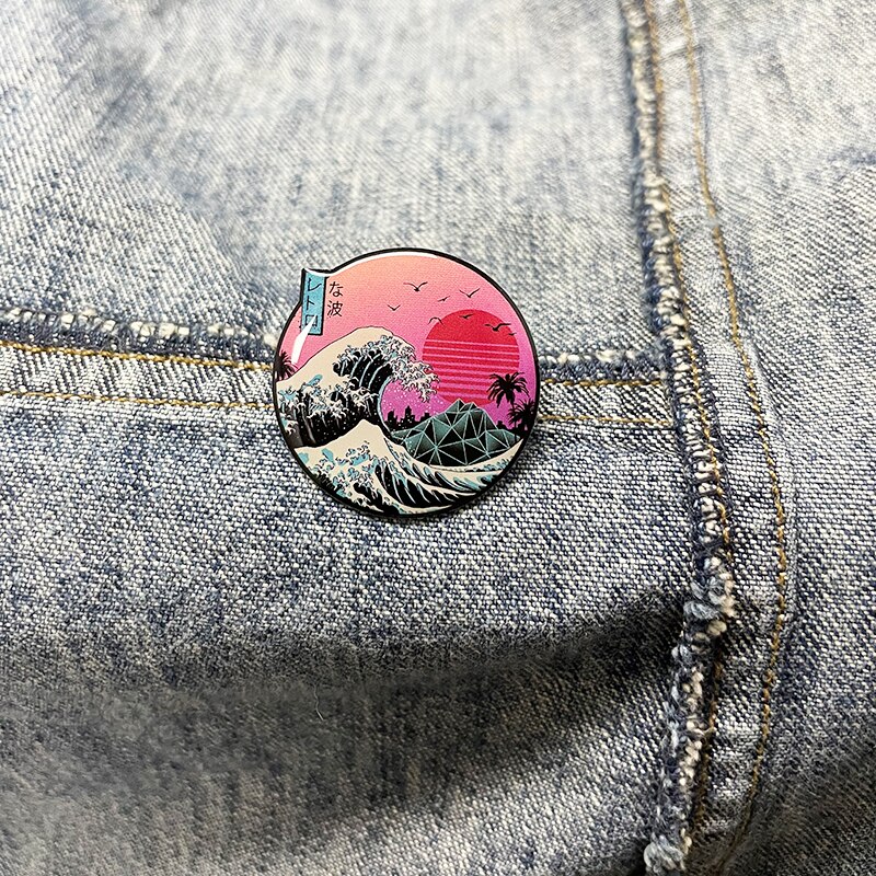 De Grote Retro Golf Badge Revers Pin Vaporwave Esthetische Kunst Sieraden Decoratie