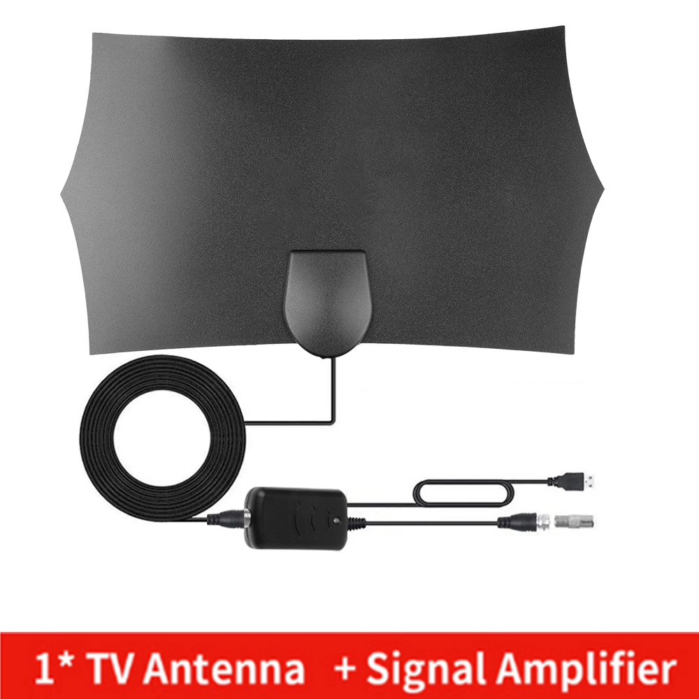 300miles Digital TV Antenna 8K/4K TV Antena 20dB HDTV Antenna 3M HD for Camper Van Caravan Boat Car Bedroom For VHF UHF: Black with Amplifier