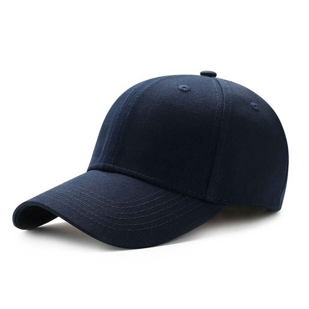 Masculino feminino boné de pico liso curvo sol viseira boné de beisebol chapéu de cor sólida moda ajustável bonés acessórios: Azul marinho