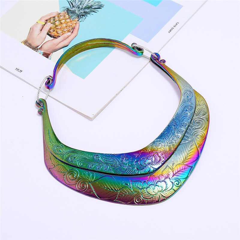 LZHLQ Chunky Punk Style Necklace Women Collar Necklace Girls Jewelry