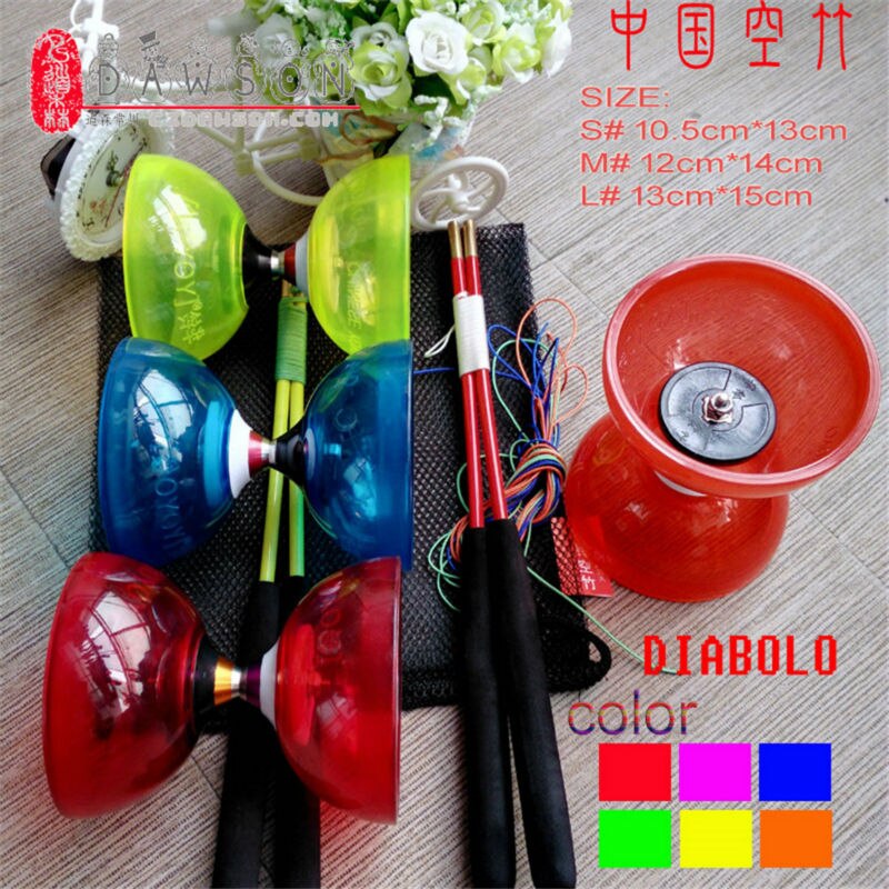 Yoyo Speelgoed Professionele Diabolo Set Verpakking 3 Lager Kongzhu 3 Size 6 Kleur Voor Kiezen Met String Bag