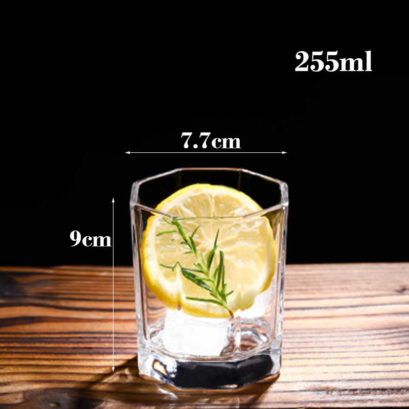 Genomskinlig åttakantig glaskopp blyfri mjölkjuice tekopp hem kaffemugg vinbjörn cocktailglas drinkware vasos de vidrio