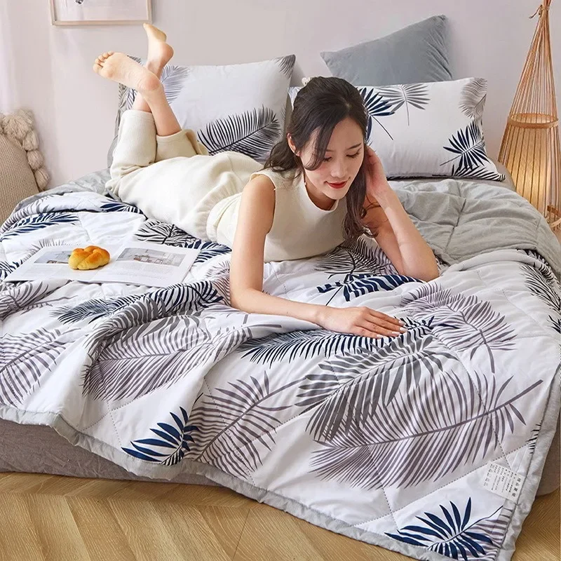 Gesteppte sommerdecke mit kissenbezug oder einzelne steppdecken, weich, atmungsaktiv, waschbar, dünne bettdecke, doppeldecke 100/150/180/200cm: Bett 80 / Multi