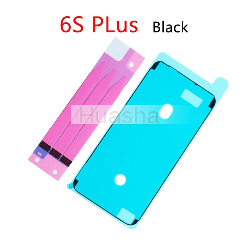 2pcs/set Battery Adhesive Sticker Strips + LCD Display Waterproof Seal Adhesive Sticker for iPhone 6S 7 8 Plus X: For 6S Plus Black
