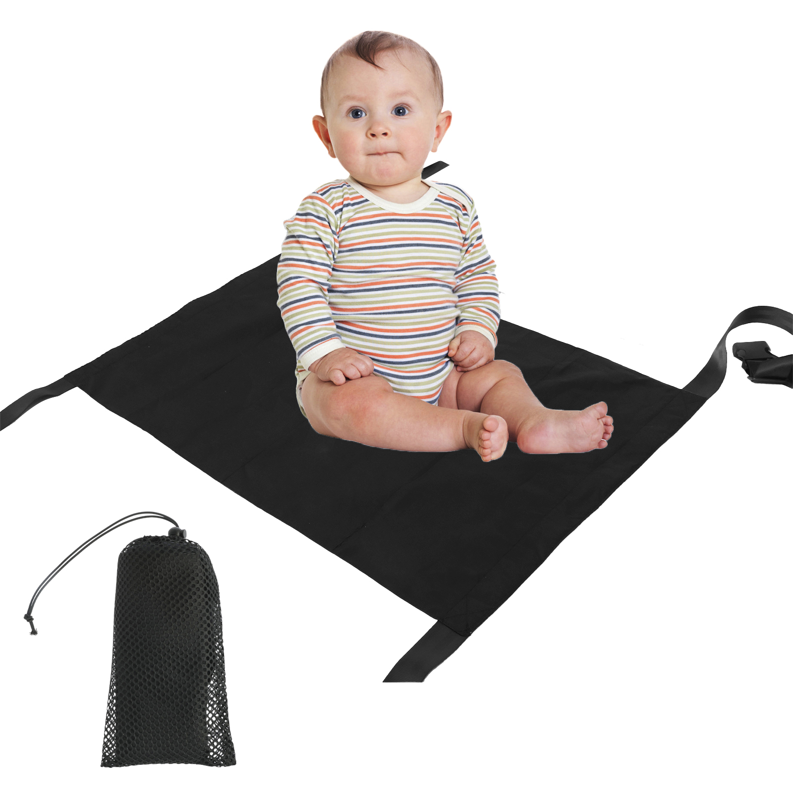 Cama de avión de viaje para pedales de bebé, hamaca portátil para reposapiés, cama para niños, asiento de avión con bolsa de almacenamiento, extensor de reposapiés: Default Title