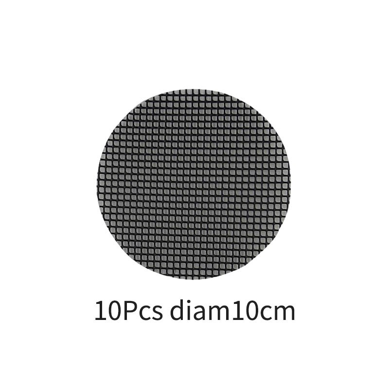 Plastic Bloempot Gat Mesh Pad Ademende Pakking Multifunctionele Voorkomen Bodem Verlies Bonsai Pot Bodem Rooster Mat Lekvrije zwart: 10Pcs diam10cm