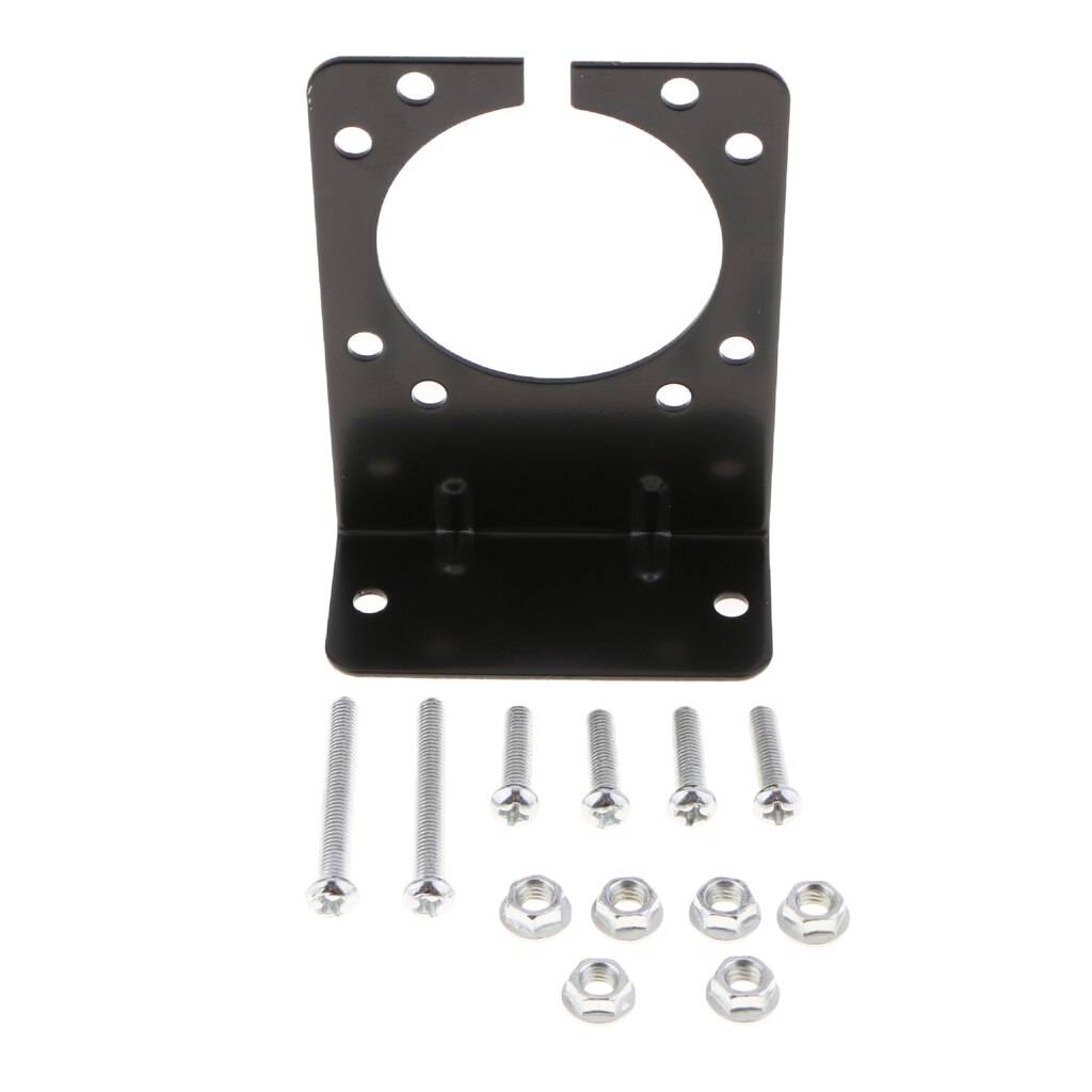 Metal Powder Coated Mount Bracket fit for 7 way Truck Trailer Plug Connector