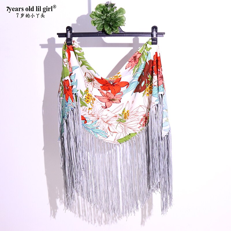 Flamenco ATS Belly Dance Hollow Out Three-Dimensional Jacquard Perspective True Shawl Crotch Twiel CB09: Default Title